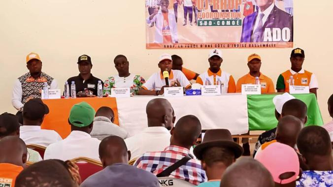 Le bureau exécutif régional de l’Uj-Rhdp remobilise ses trouves en vue de l’élection présidentielle. (Ph : SKD)