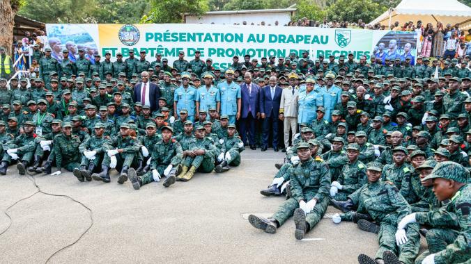 Le ministre Laurent Tchagba et Fidèle Sarassoro  ont exhorté les recrues au respect des valeurs de la République